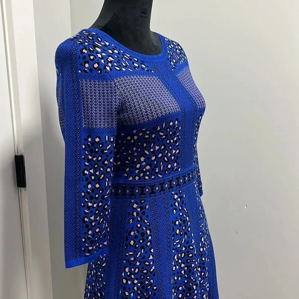 Gianni Bini Girls || Knit Sweater Blue Leopard Print Dress kids Girls size XL